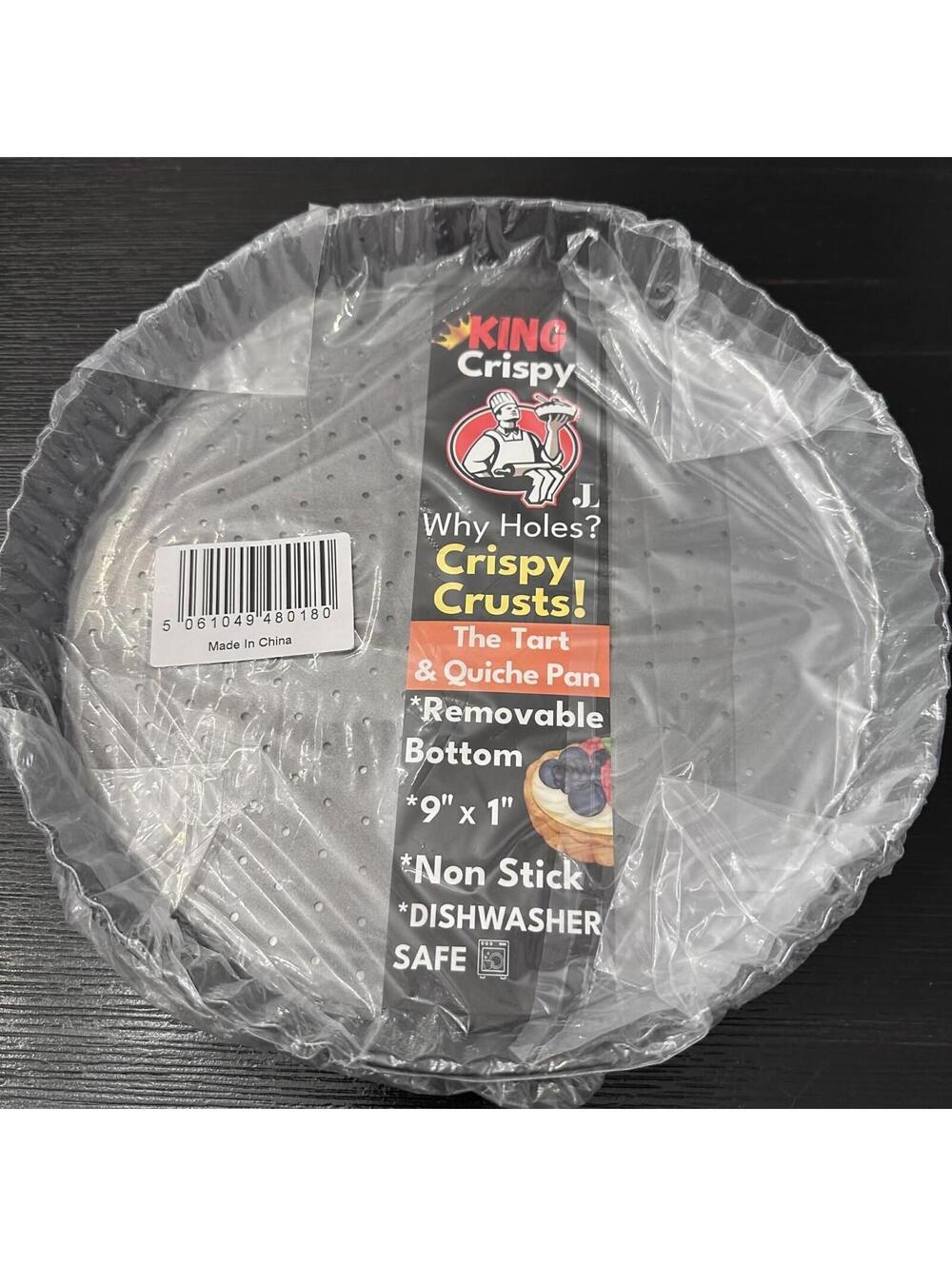 King Crispy 9" Tart Quiche Pan Removable Bottom Non Stick Dishwasher Safe New